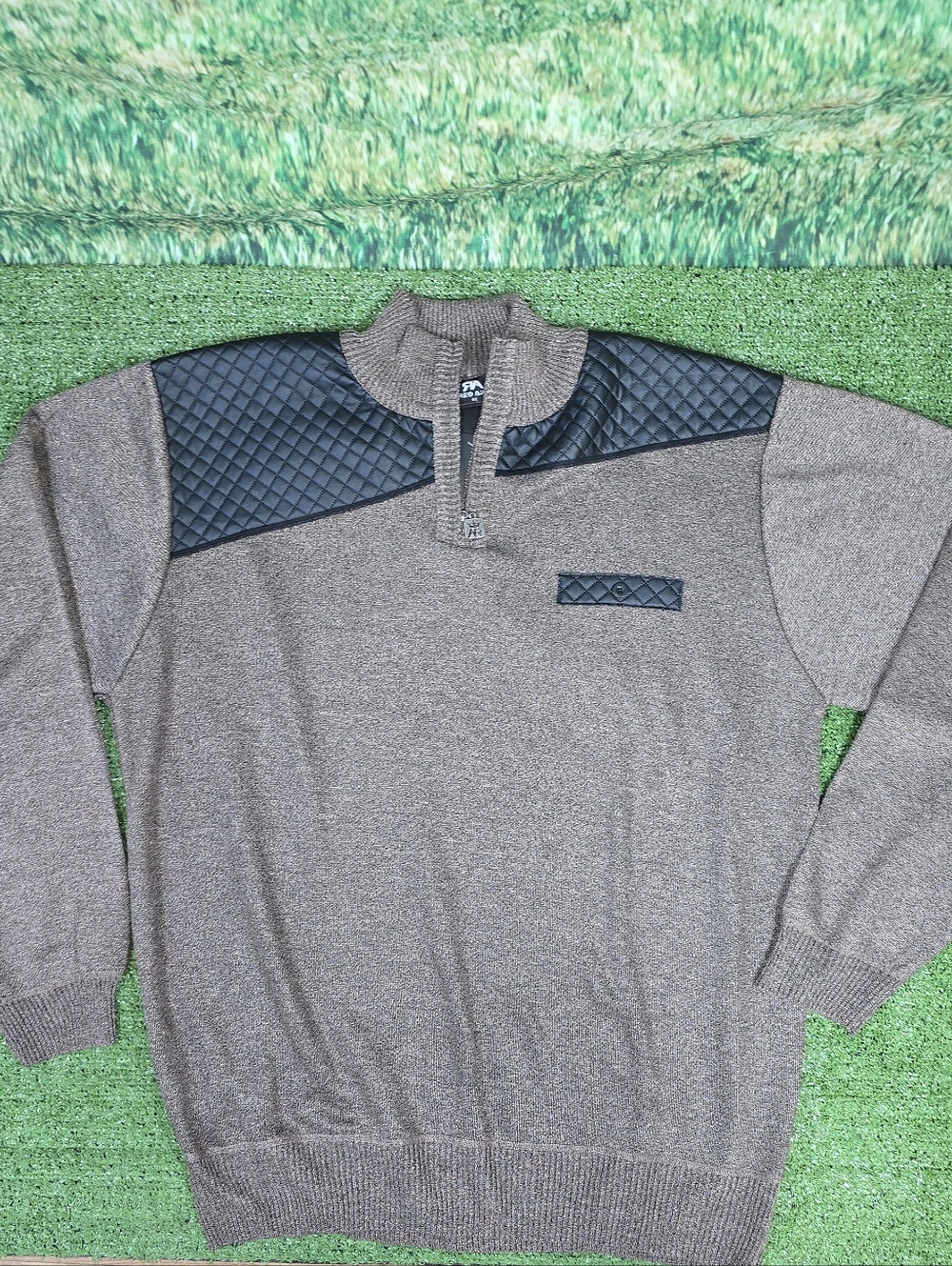 Red Ape NWT Classic Fit Quilted Mock Neck Quarter Zip Pullover Sweater Sz 4XL